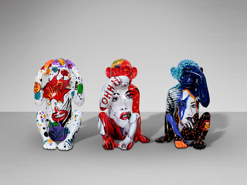 Figura decorativa Schuller Monos Sabios decoración: grafiti 24cm 713863 - imagen 5