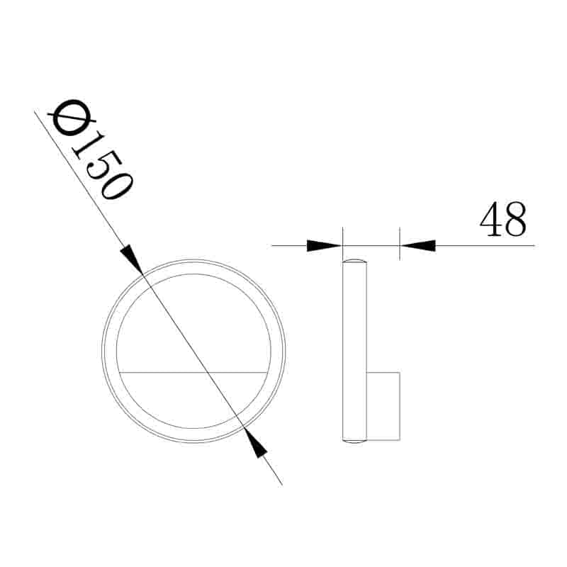 Mantra Kitesurf Black Black LED Wall Lamp 7144