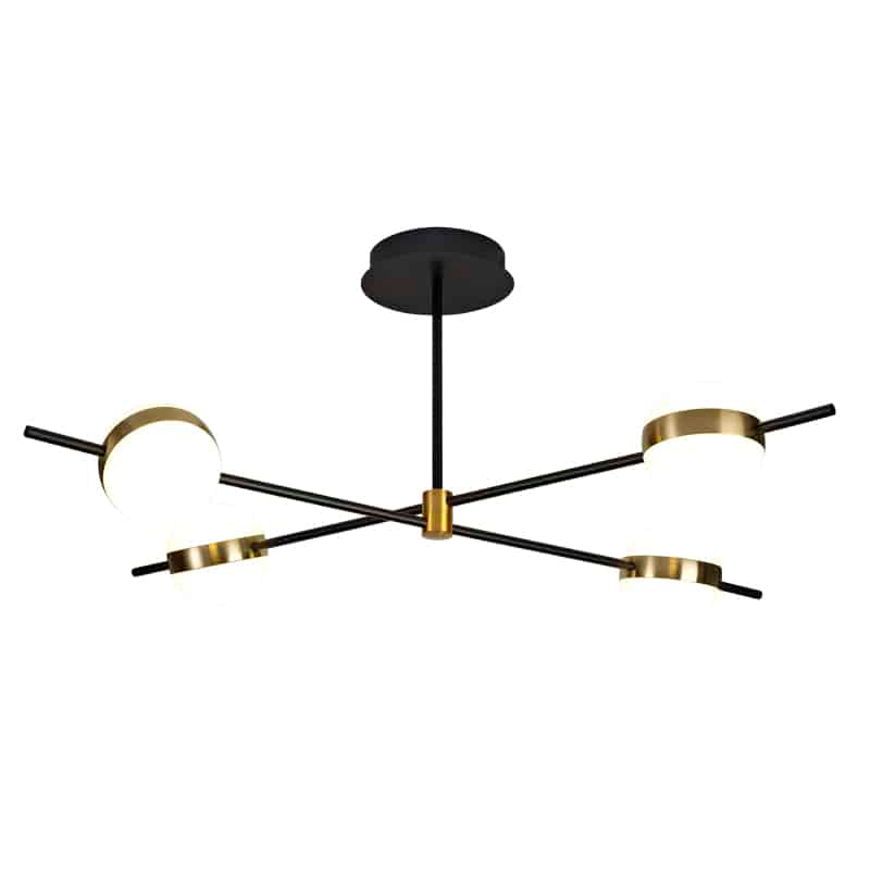 Mantra Cuba Plafón LED de techo dorado y negro 7162