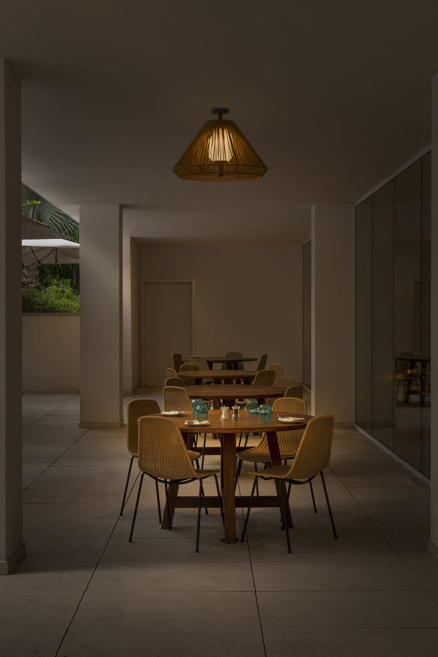 Lámpara colgante de exterior Faro Saigon 54cm E27 LED blanco brillo IP54 opal 71621-13