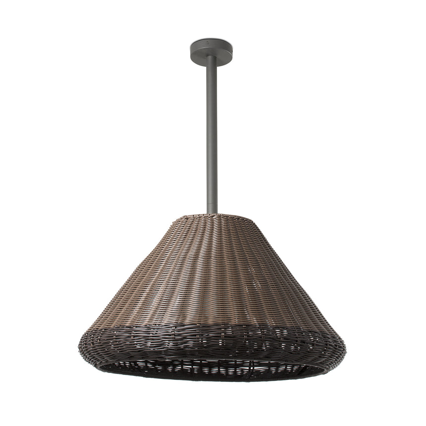 Lámpara colgante de exterior Faro Saigon 96cm E27 LED blanco brillo IP54 W70 opal 71622-07