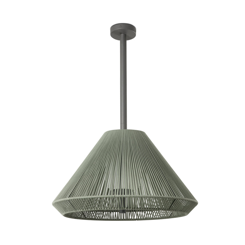 Lámpara colgante de exterior Faro Saigon 96cm E27 LED blanco brillo IP54 opal 71622-11