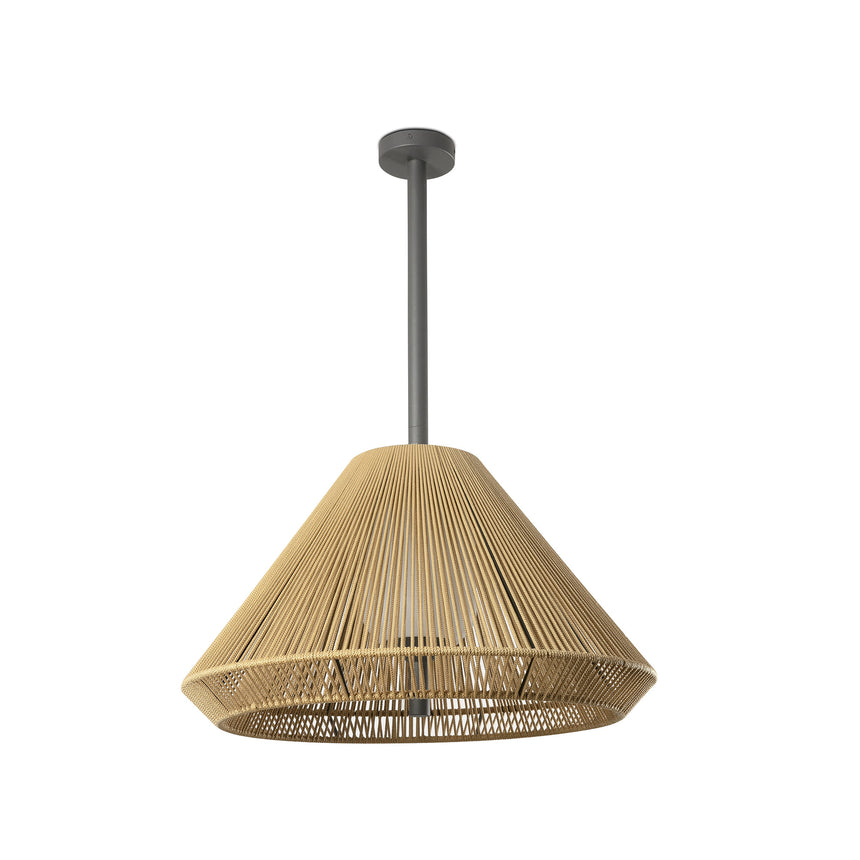 Lámpara colgante de exterior Faro Saigon 96cm E27 LED blanco brillo IP54 opal 71622-13