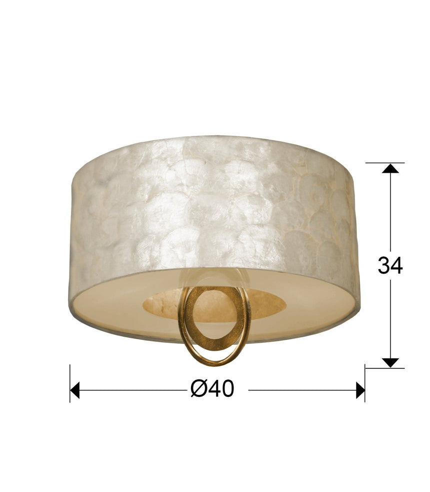 Medidas y dimensiones - Plafón Schuller Edén 3 luces pan de oro y negro Ø40cm 716583
