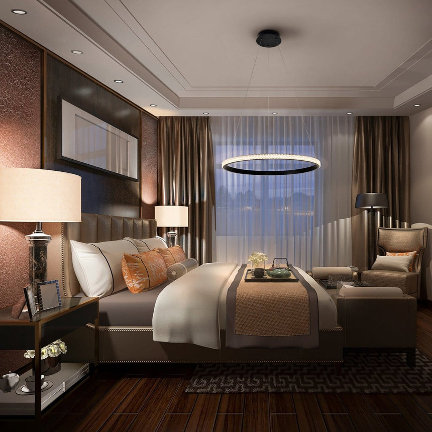 Schuller Ring Pendant Light with 1 Ring, Black 717526