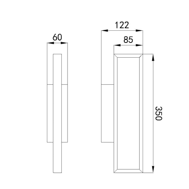 Plano de medidas - Mantra Durban Aplique LED negro 7175