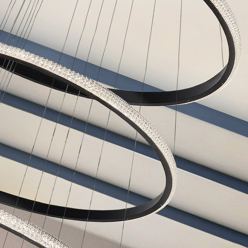 Schuller Ring Lámpara de techo colgante de 8 aros negros dimable 717694D