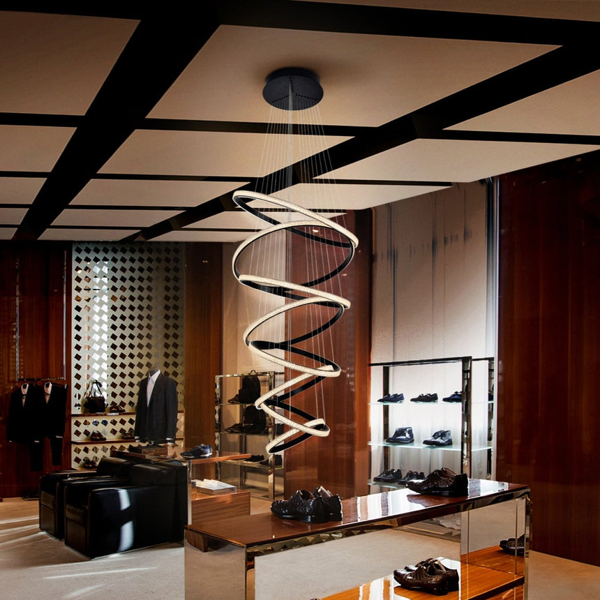 Schuller Ring Lámpara de techo colgante de 8 aros negros dimable 717694D