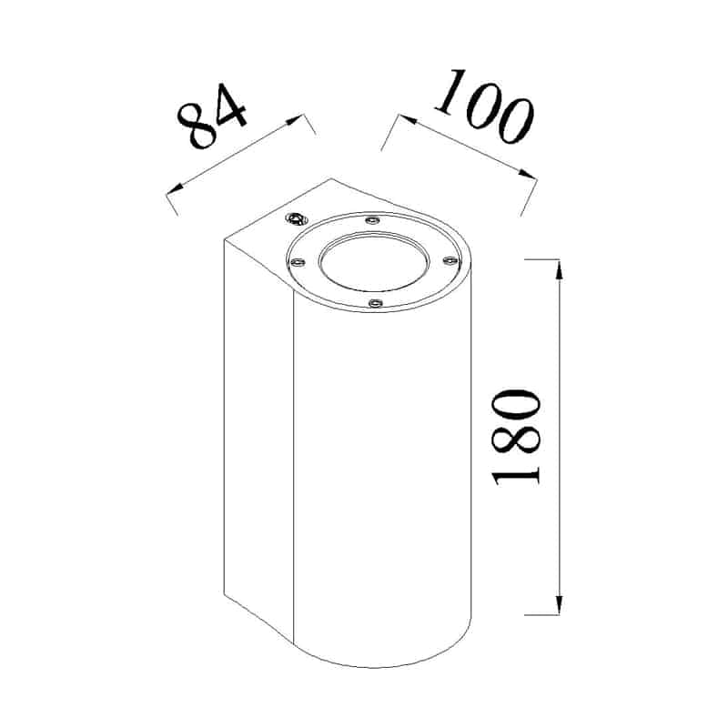 Plano de medidas - Mantra Levi Aplique exterior IP65 blanco 7180