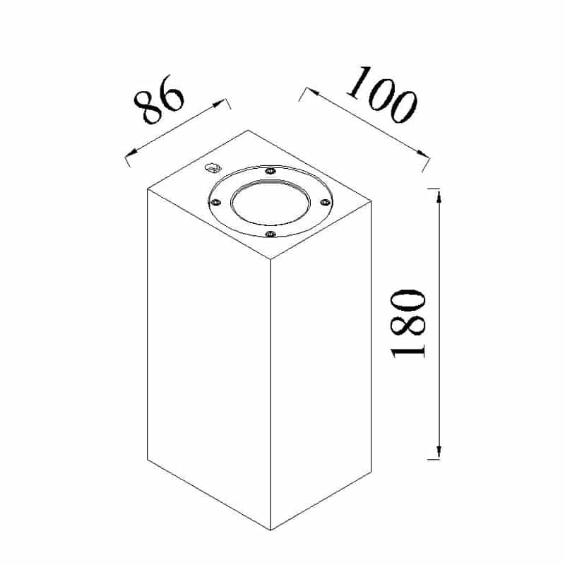 Plano de medidas - Mantra Levi Aplique exterior IP65 blanco 7182