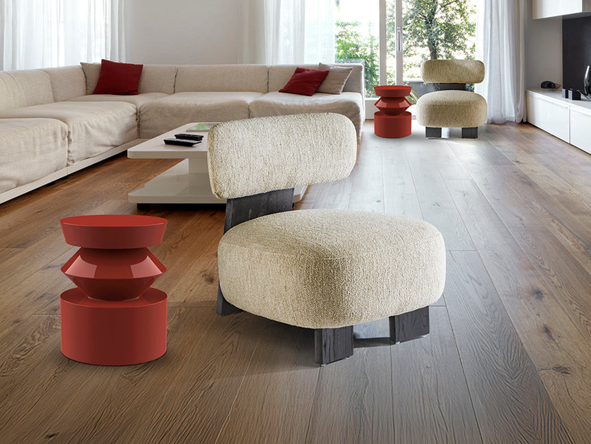 Sillón butaca Schuller Topaz negro jaspeada y madera 71x78cm 718745