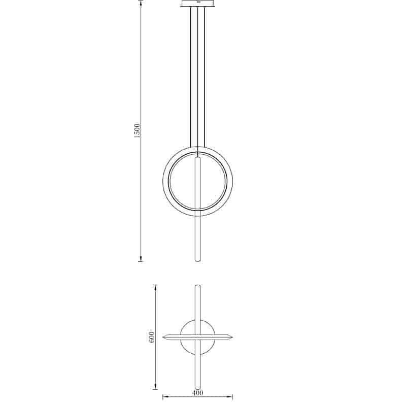Plano de medidas - Mantra Kitesurf blanco Lámpara de techo colgante LED blanco 7191
