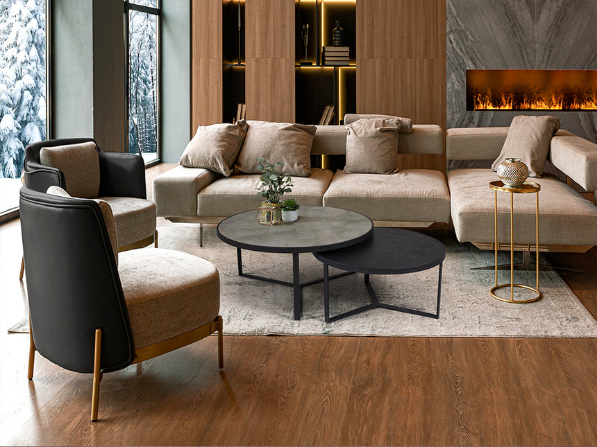 Schuller Naira Set Mesas T gris negro 719218