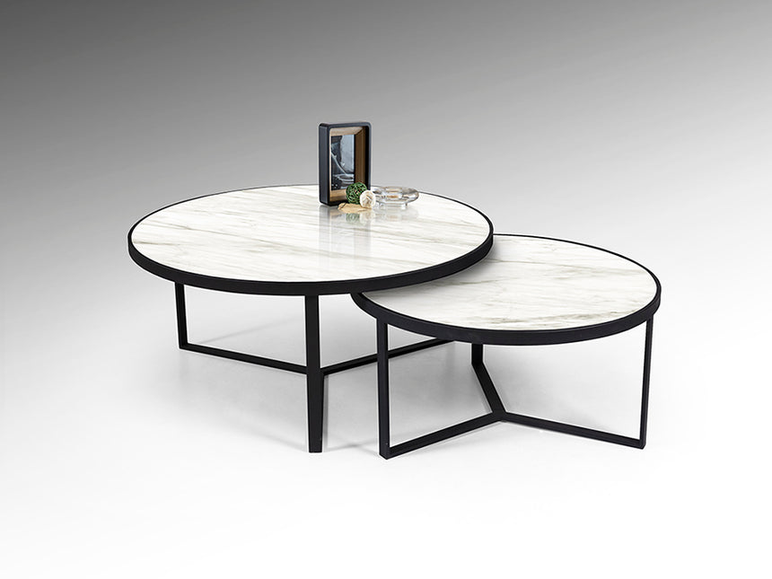 Schuller Naira Set Mesas T mármol blanco 719225