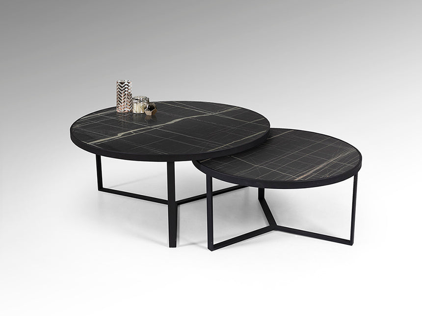 Schuller Naira Set Mesas T mármol negro 719232