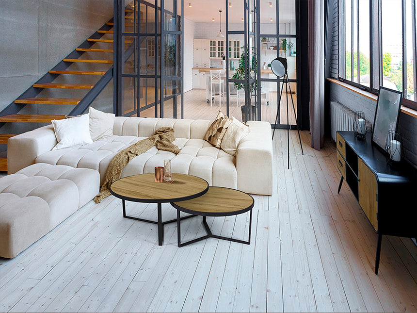 Mesas de centro Schuller Naira negro y símil madera 120x41cm 719249 - imagen 3