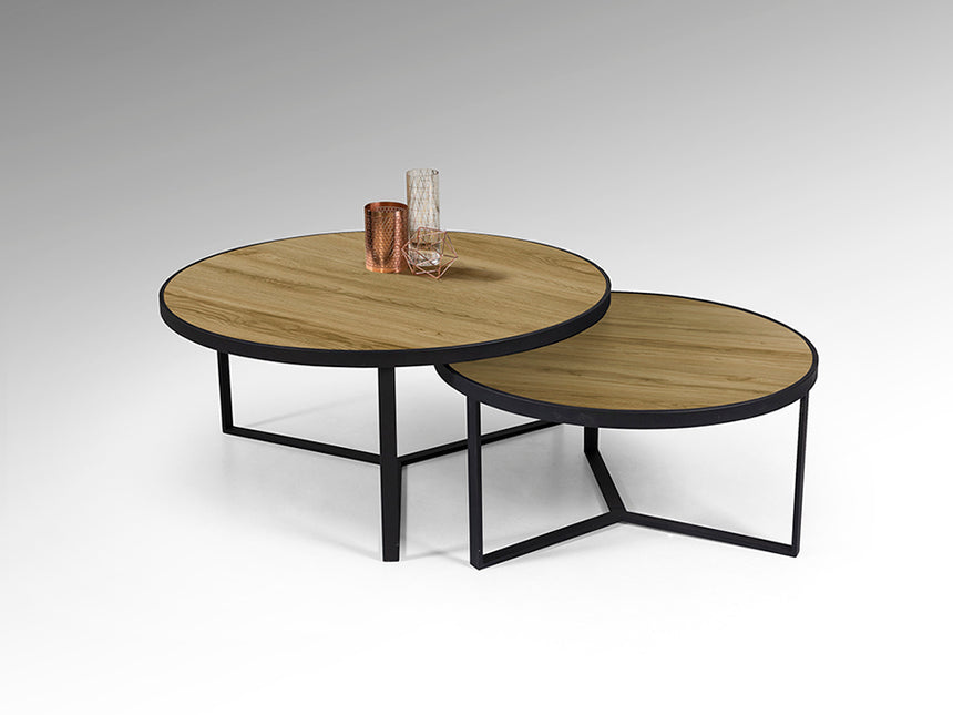 Mesas de centro Schuller Naira negro y símil madera 120x41cm 719249 - imagen 5
