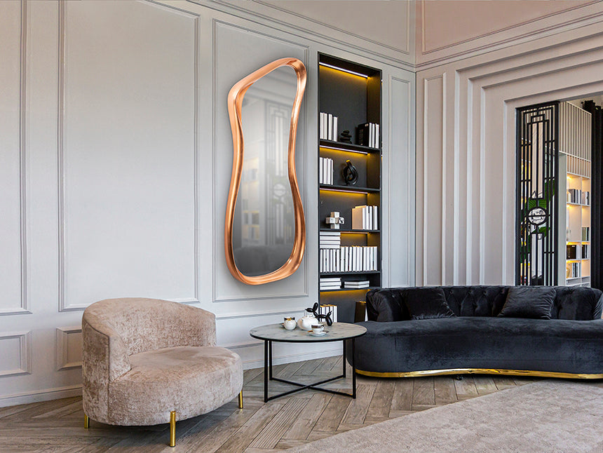 Schuller Gina Espejo curvado oro rosa 719483