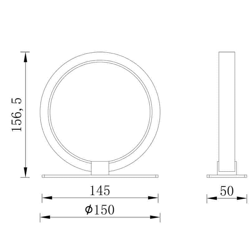 Plano de medidas - Mantra Kitesurf Blanco Sobremesa LED blanco 7195