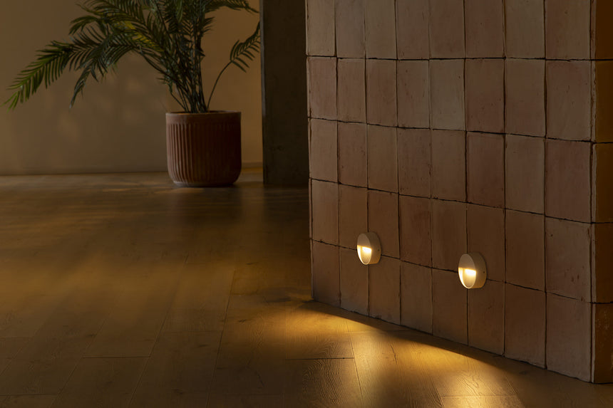 Aplique de exterior Faro Dune LED blanco brillo 2200-4000K IP65 120° CCT redondo 3W 71961