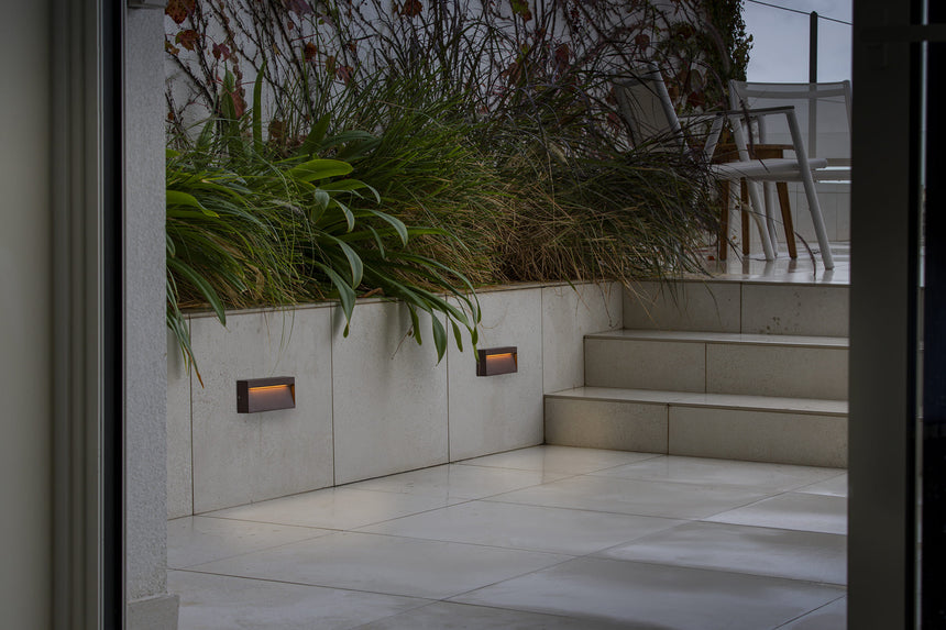 Aplique de exterior Faro Dune LED blanco brillo 2200-4000K IP65 120° CCT rectangular 6W 71968