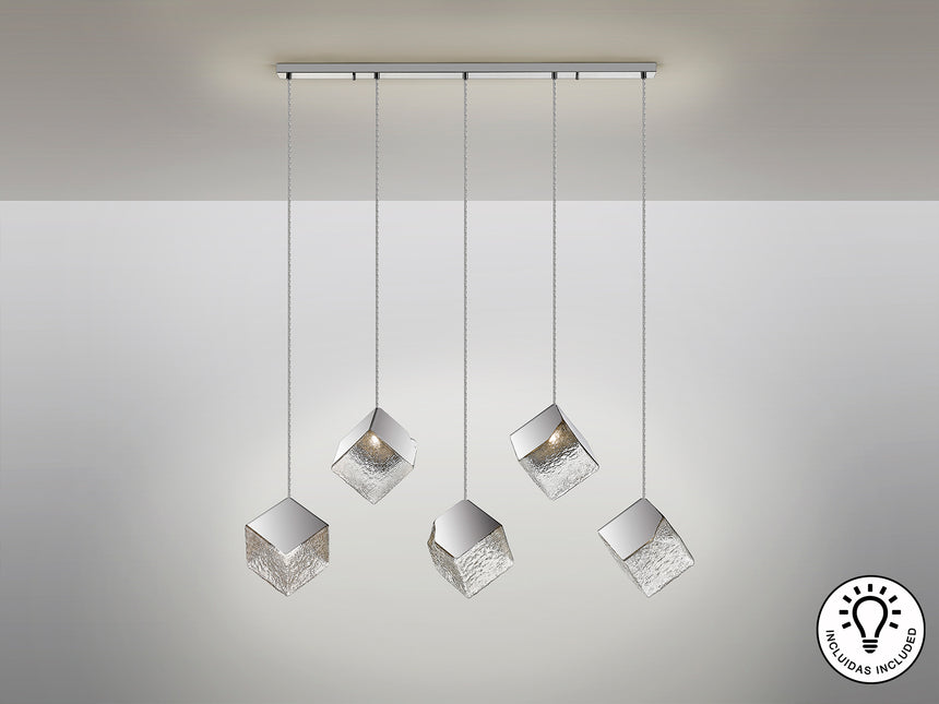 Lámpara de techo colgante Schuller Priscila 5 luces cro - ambiente