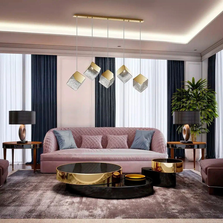 Schuller Priscila 5-Light Gold Pendant Ceiling Lamp 720595