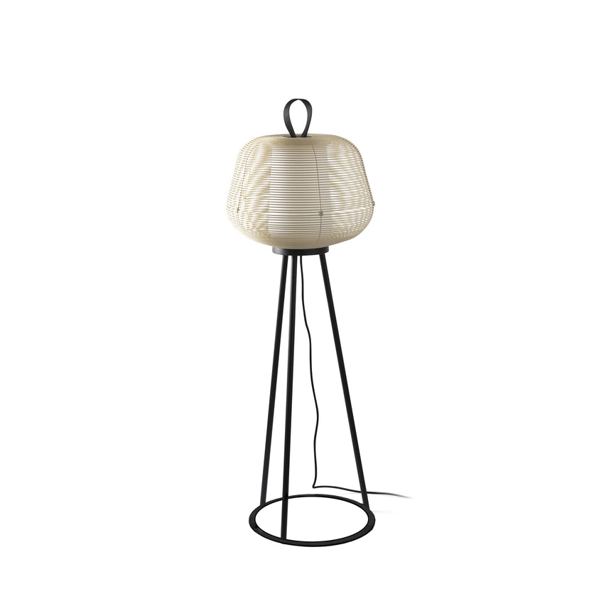 Lámpara de pie de exterior Faro Nara E27 IP65 opal beige — ref. 72103-155 (1)