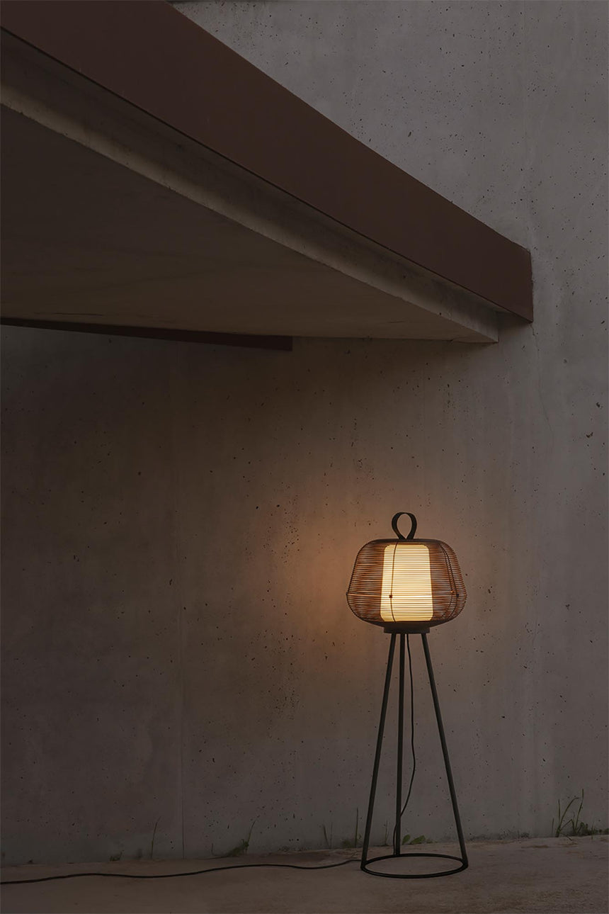 Lámpara de pie de exterior Faro Nara E27 LED negro mate IP65 opal 72103-156