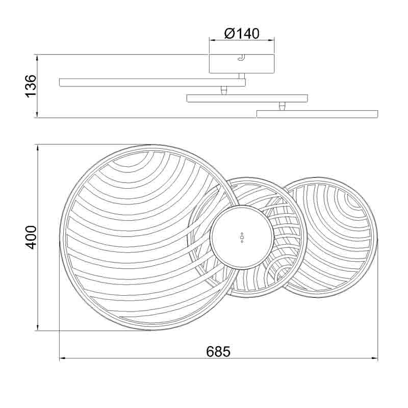 Mantra Collage Plafón LED negro 7232