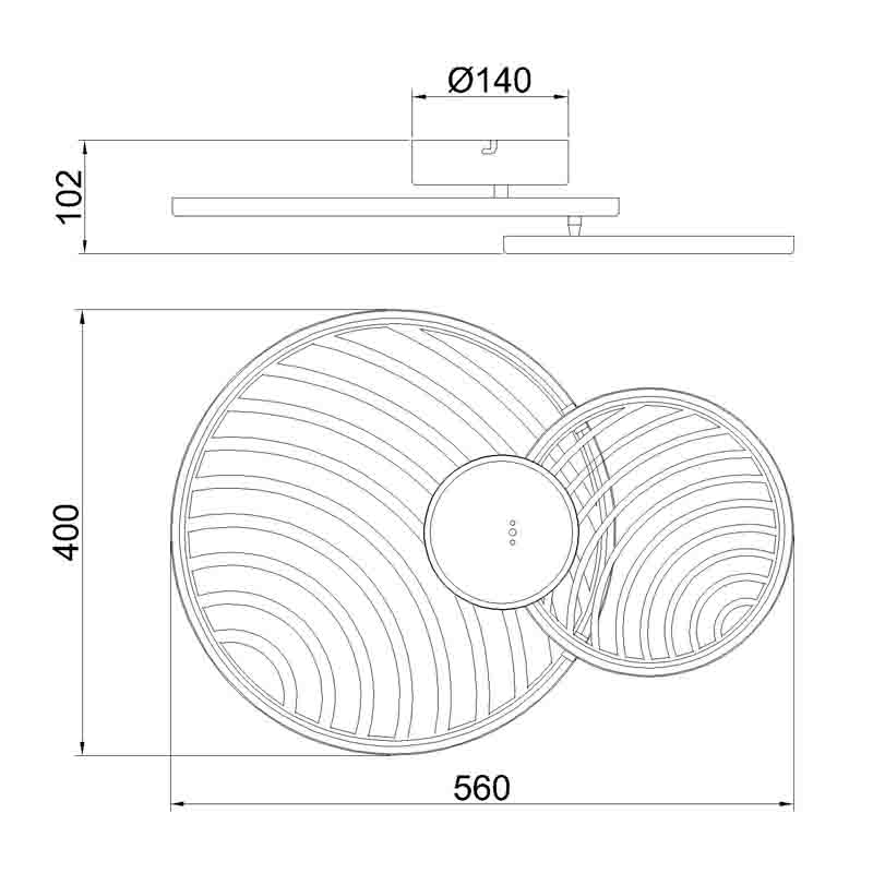 Mantra Collage LED Ceiling Light Gold 7235