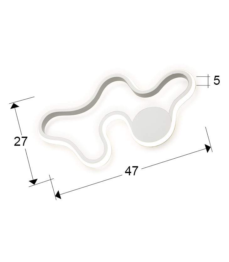 Medidas y dimensiones - Plafón/Aplique de pared Schuller Marea LED blanco acero 3000K 723955