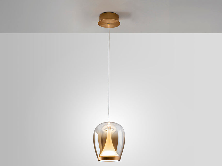 Lámpara de techo colgante Schuller Suspiro oro y ambar degradado cristal soplado 3000K 724425 - imagen 4