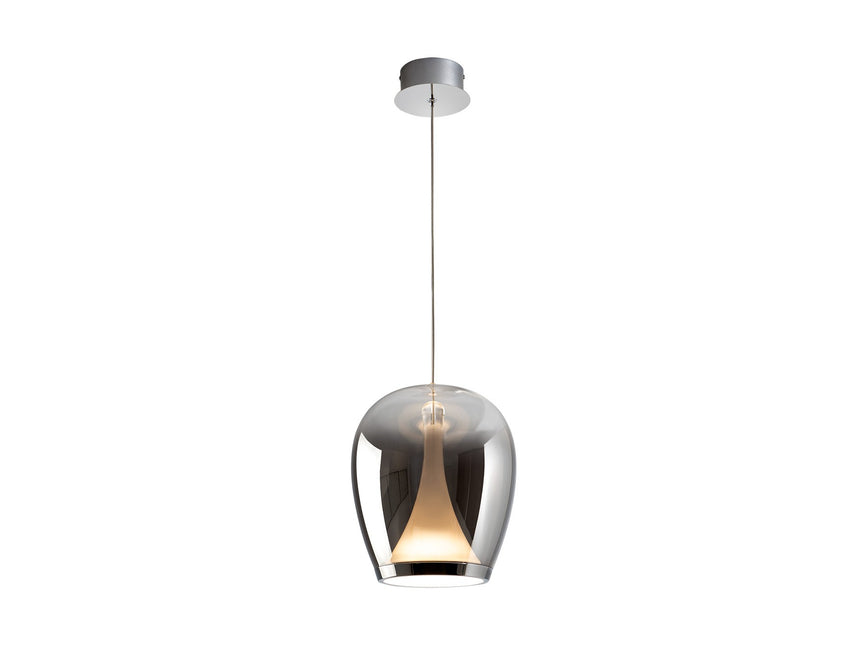 Lámpara de techo colgante Schuller Suspiro cromo y smoke degradado cristal soplado 3000K 724517 ambiente