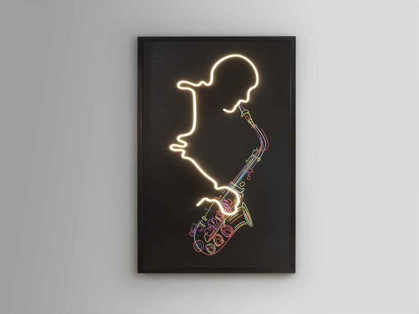 Cuadro con luz LED Schuller Saxofón negro 80x120cm vista 5