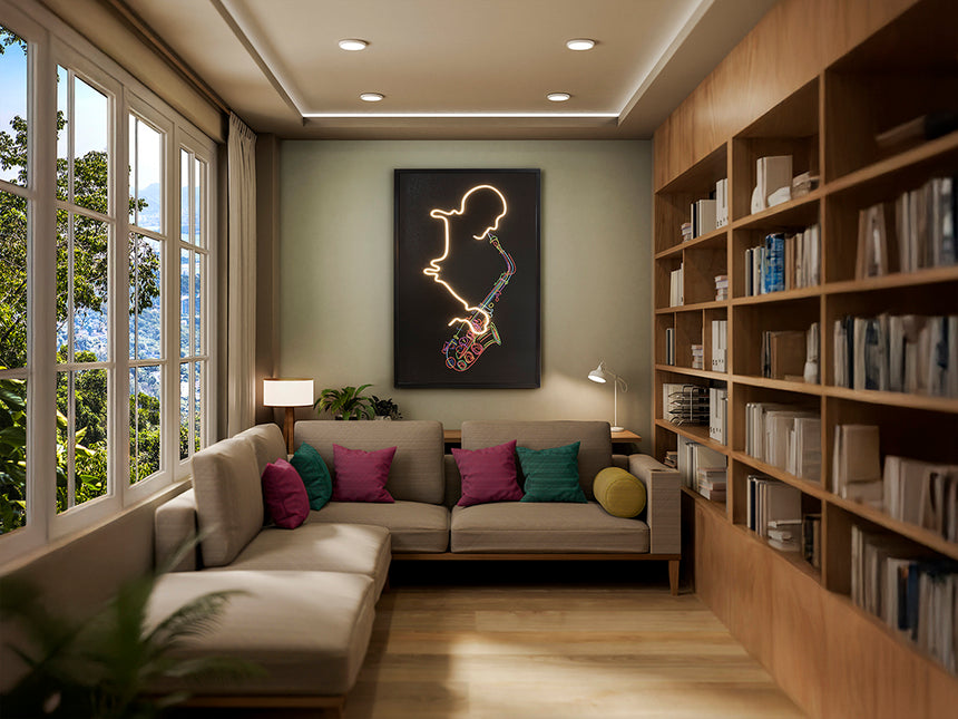 Schuller Saxofon Cuadro con luz LED 80x120 724739