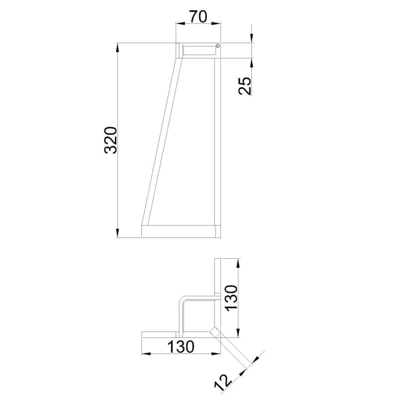 Plano de medidas - Mantra Minimal Sobremesa LED beige 7287