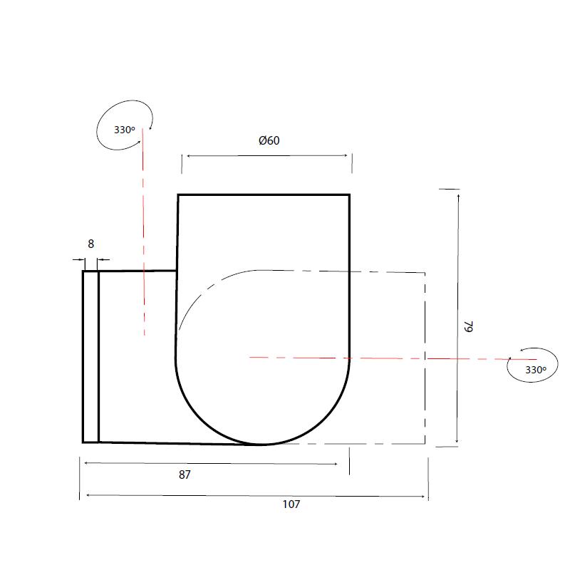 Plano de medidas - Mantra IOS Foco Superficie/Aplique Luz GU10 negro 7295