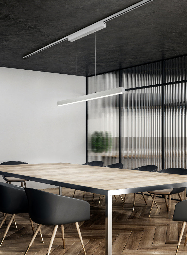 Lámpara de techo colgante Trio DUOline LED níquel mate 3000K regulable 180cm 730