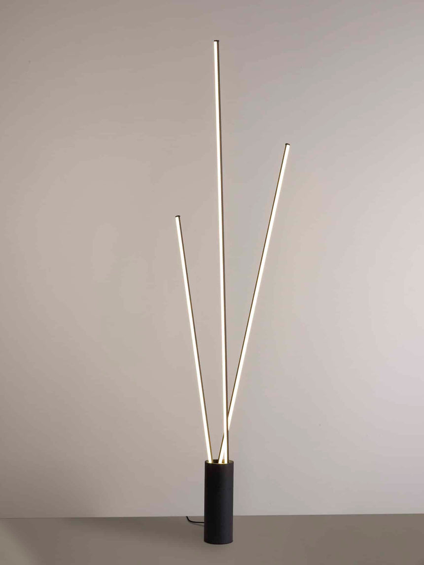 Mantra Vertical Lámpara pie de salón LED 3000K regulable negro 7348 - en ambiente