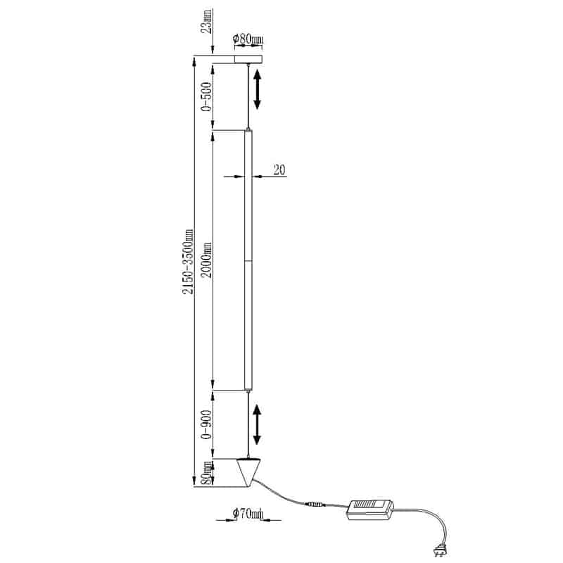 Mantra Vertical Floor Stand LED Dimable black 7352