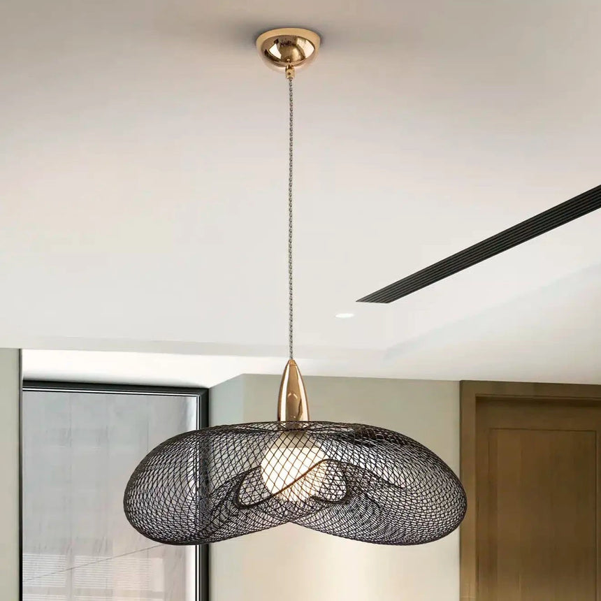 Schuller Forma Lámpara de techo colgante de 1 luz oro y negro 735971