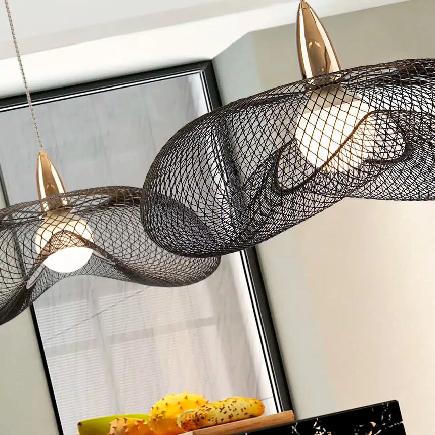 Schuller Forma Lámpara de techo colgante de 1 luz oro y negro 735971