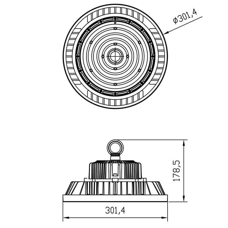 Mantra Urano CAMPANA LED NEGRA 200W 5000K 60º negro 7429
