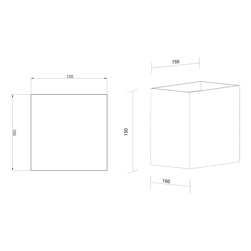 Plano de medidas - Mantra Davos Lámpara de pared aplique LED 10W corten 3000K 7438