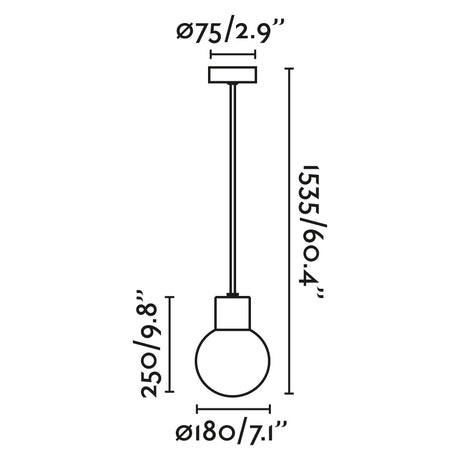 Faro MOON Lámpara colgante gris oscuro 74427C-01