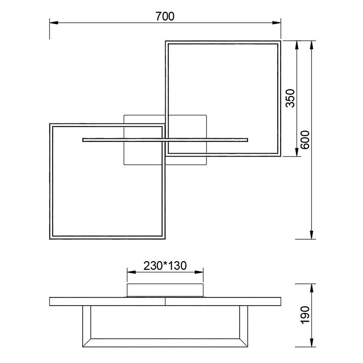 Mantra Mural Black LED Ceiling Light Black 7462