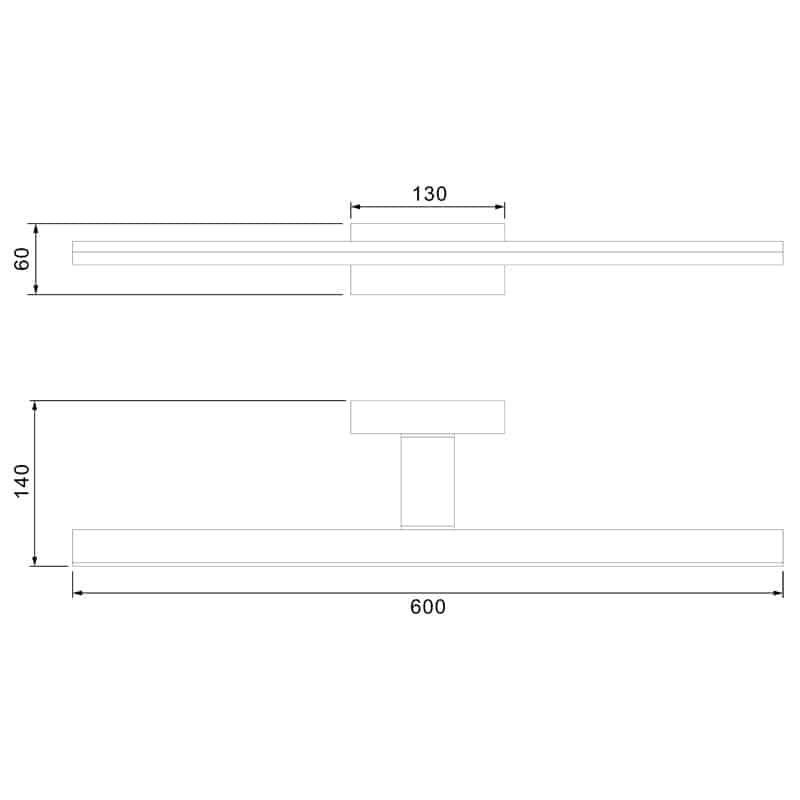 Plano de medidas - Mantra Morne Aplique LED 16W 4000K IP44 blanco 7480