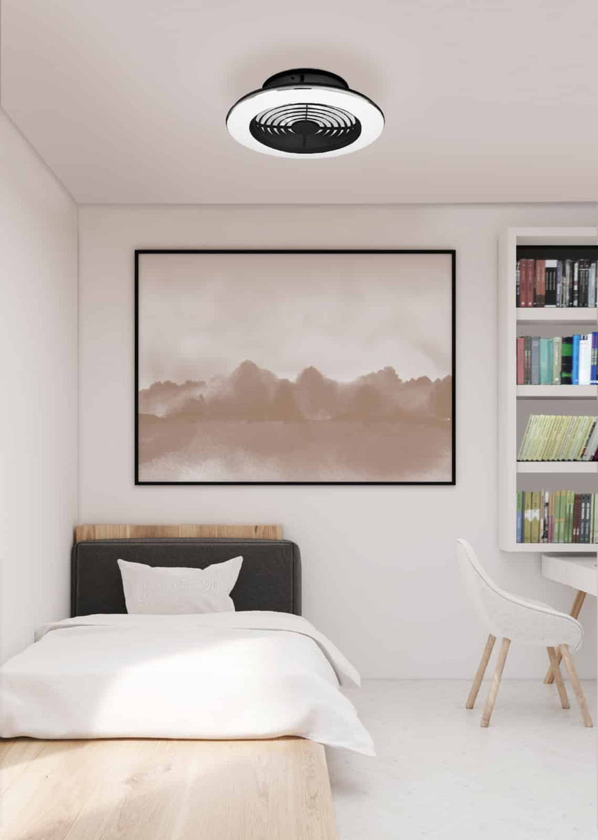 Mantra Alisio Mini Plafón LED 70W Ventilador 30W negro 7495 - en ambiente