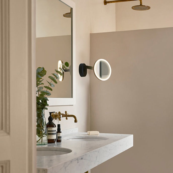 LedsC4 Bathroom Wall Light Bathroom Vanity Mirror LED. Magnifying Mirror X3 75-8508-05-K3